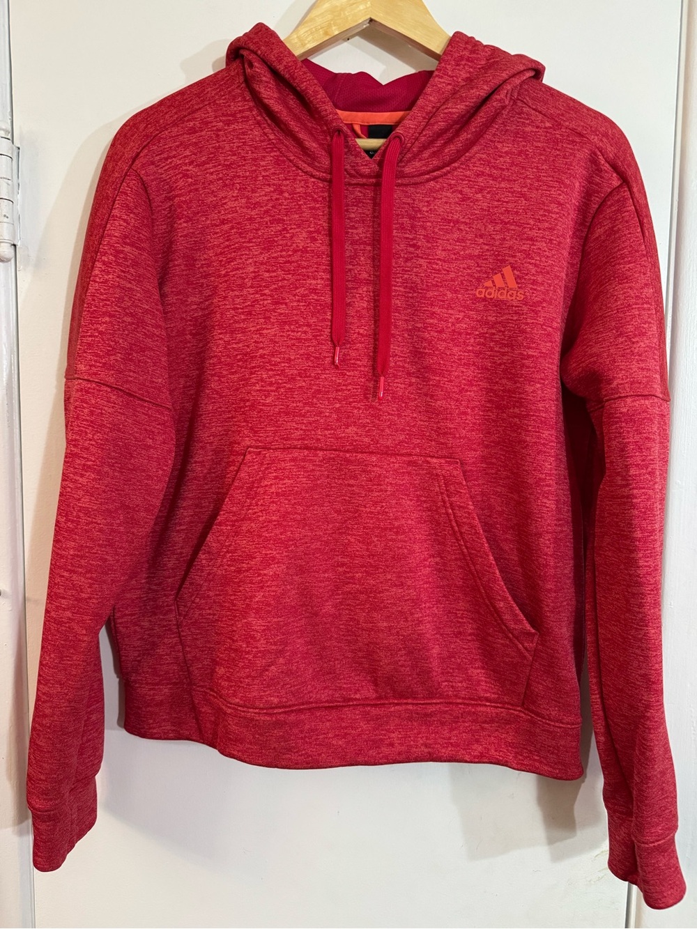 adidas unisex Red Heather Crewneck Hoodie